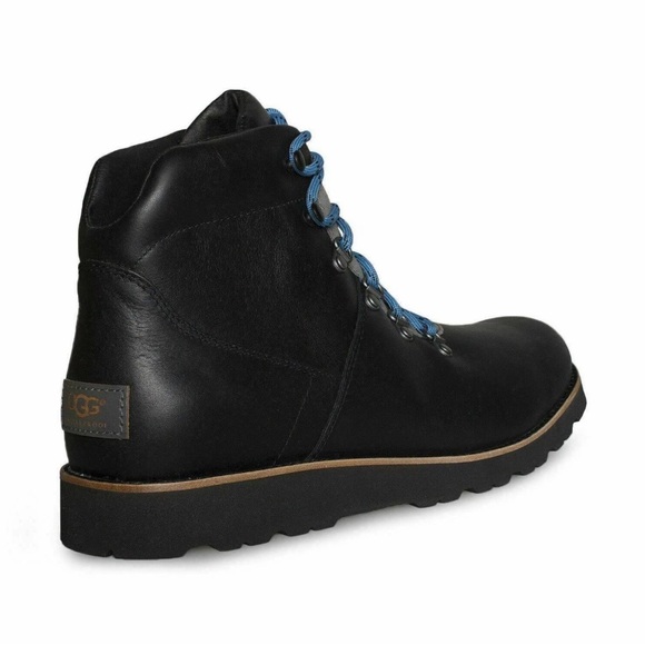 UGG HAFSTEIN CHARCOAL WATERPROOF LEATHER FUR SNOW ANKLE MEN\'S BOOTS Size 15 NEW main image 3